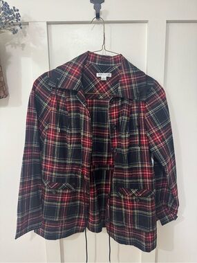 Vintage Pendleton Black and Red Plaid Wool Jacket